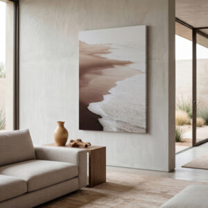 Quadro Praia Minimalista Tons Neutros