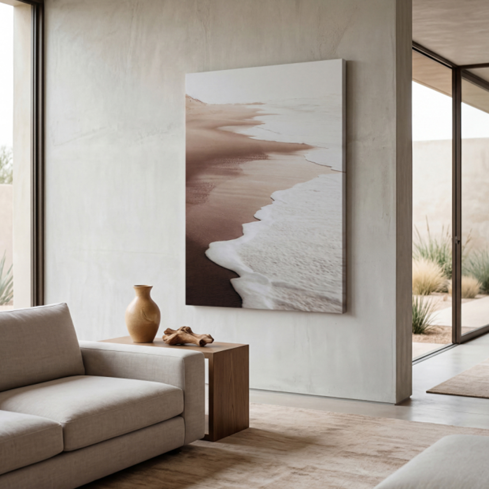 Quadro Praia Minimalista Tons Neutros
