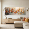 quadro-floral-panoramico-tons-quentes-flores-artisticas-em-destaque