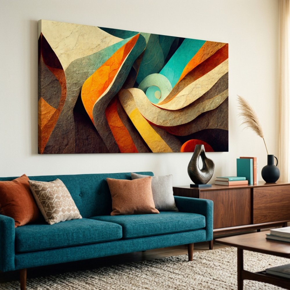 quadro abstrato colorido espiral moderno decorativo para sala