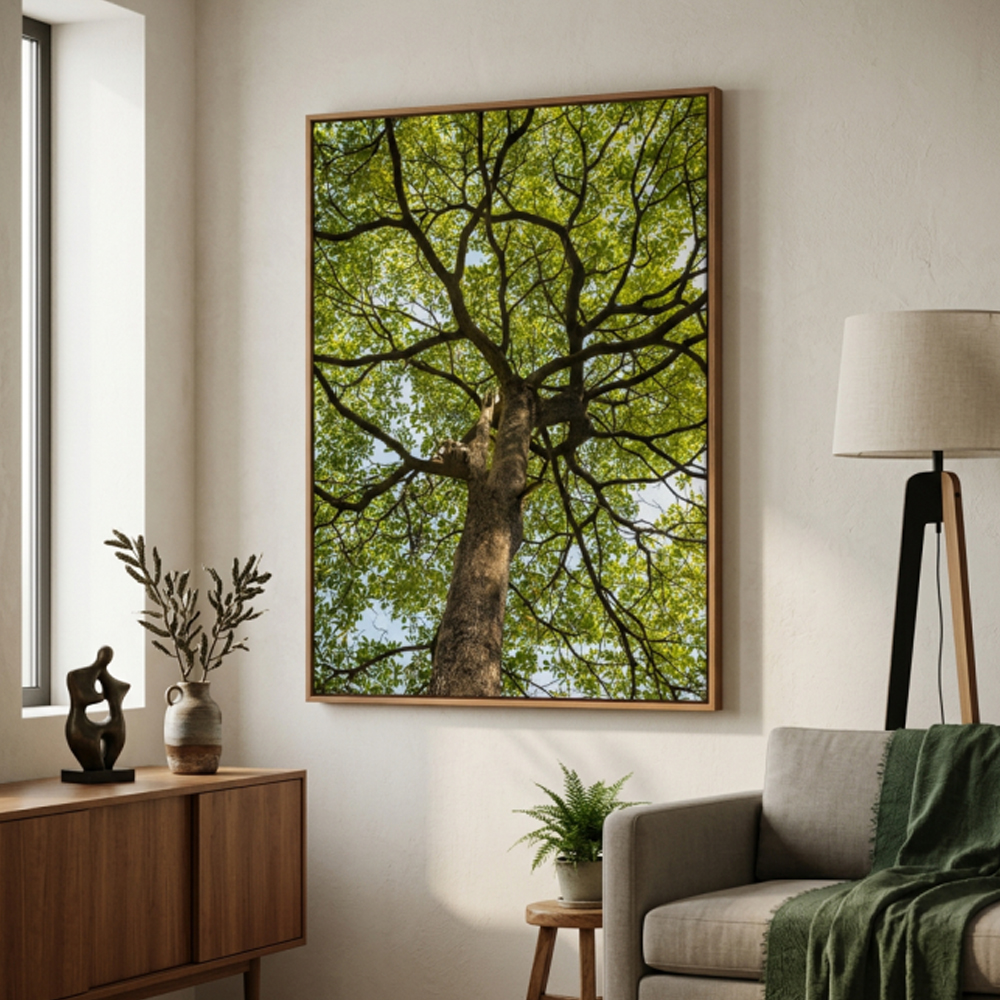 Quadro arvore decorativo vertical natureza moderna para sala