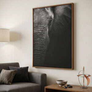 Quadro elefante preto e branco decorativo para sala moderna