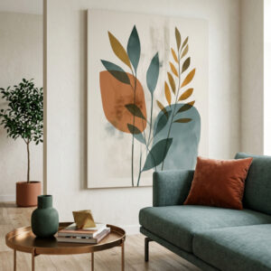 quadro folhas decorativas minimalistas arte botanica moderna abstrata quadro escandinavo elegante quadro natureza contemporaneo